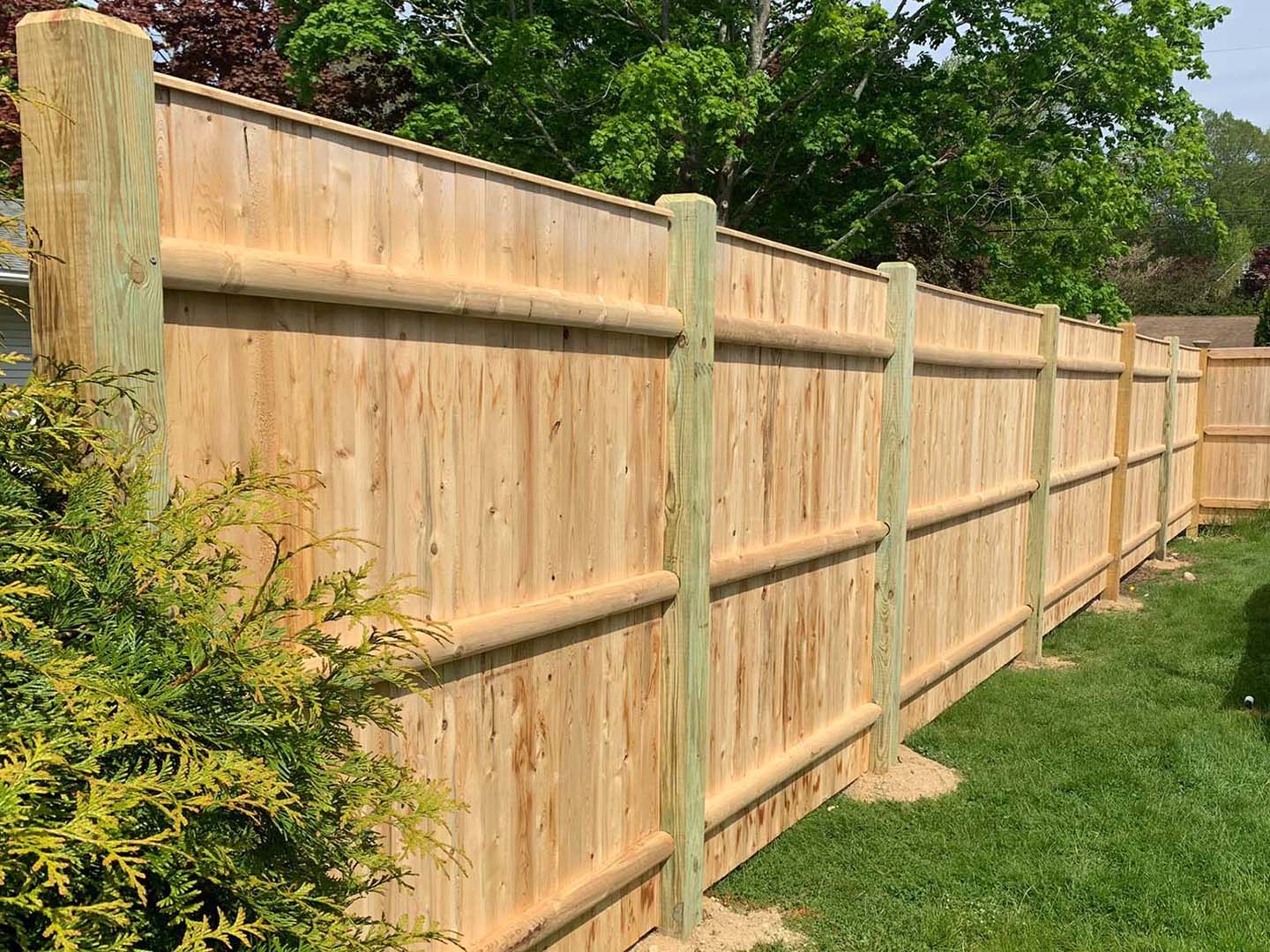Photo of a wood fence from a Southeastern Massachusetts fence company